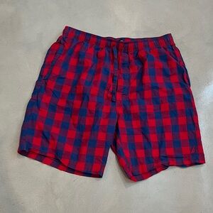 Nautica Red and Blue Checkered Men's Shorts